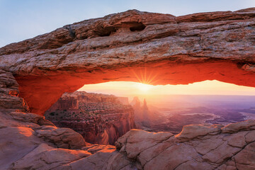 Mesa Arch in Canyonlands National Park at sunrise