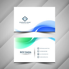 Modern colorful wave style business card template