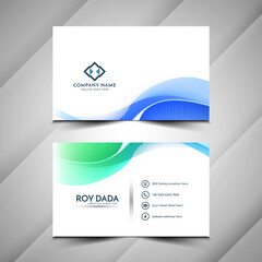 Fototapeta premium Modern colorful wave style business card template