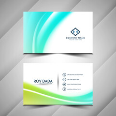 Modern colorful wave style business card template