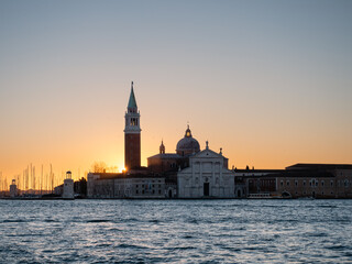 Obraz na płótnie Canvas San Giorgio Maggiore Church at Sunrise in Venice