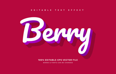 Fototapeta na wymiar Berry editable text effect template