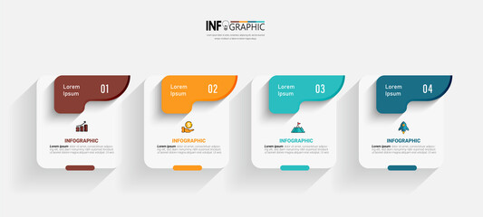 Infographics design template,  Business concept with 4 steps or options, can be used for workflow layout, diagram, annual report, web design.Creative banner, label vector.