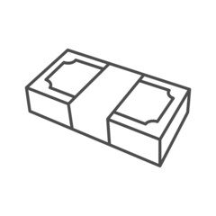 Wad of money line outline icon