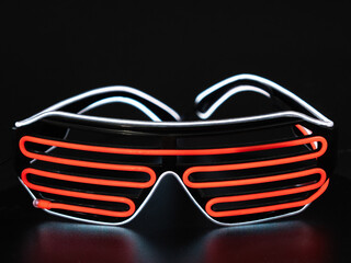 Glowing neon LED glasses.
