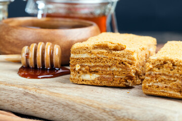 honey cake with honey and spices