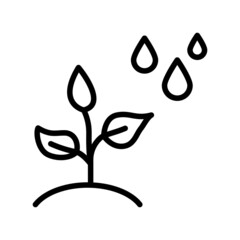 Plant flat line icon. Spring season, Agriculture and Gardening. Outline sign for mobile concept and web design, store