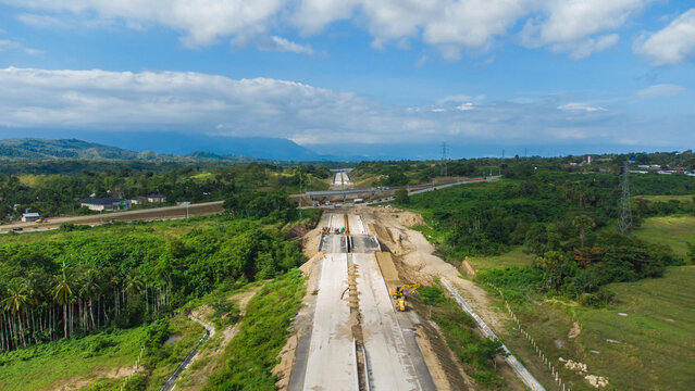 Aerial photo of Sigli Banda Aceh (Sibanceh) toll road.