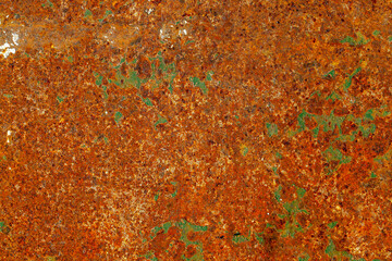 metal surfaces covered with rust and paint residues