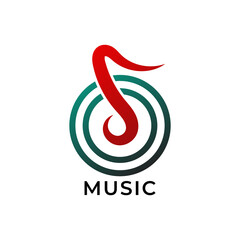Fototapeta premium music logo design icon vector
