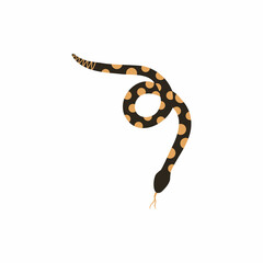 snake in flat hand drawn style. wild west, desert. vector illustration isolated on white background