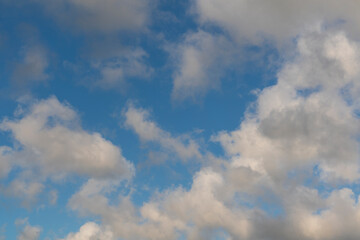 Sunny day, blue sky and white clouds