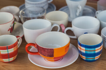 coffee cup on wooden table