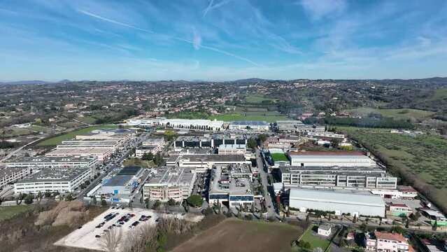 La zona industriale di Formello, paese vicino Roma.
Vista aerea del complesso industriale di Formello.
