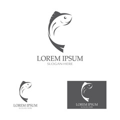 Fish logo, fishinghook, fish oil and seafood restaurant icon. With vector icon concept design illustration template