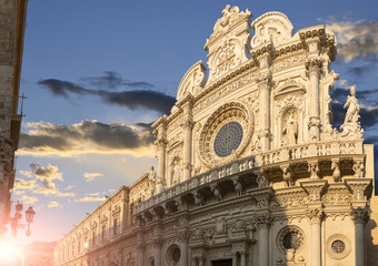 Lecce, Puglia, Italy.August 2021.The church of Santa Croce is the finest example of Lecce...