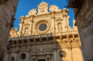 Lecce,Puglia,Italy.August 2021. The church of Santa Croce is the finest example of  baroque. The...