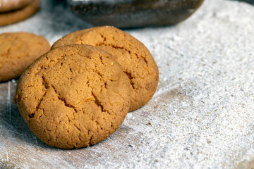 several round light cookies after cooking