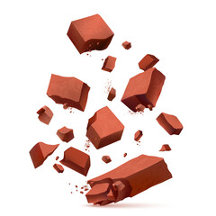 Blowing Shards Of Red Brick