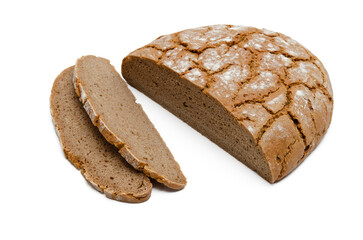 Roggen Vollkornbrot und Brotscheiben