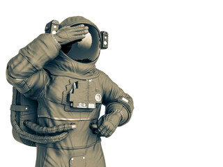 astronaut thinking with copy space