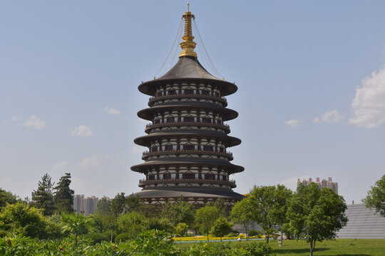 Traditional Chinese Pagoda in Luoyang, Henan Province, China. 