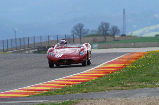 Scarperia, Mugello 5 march 2008: unknown driving Maserati 250 S year 1955 during practice at Mugello Circuit. Italy