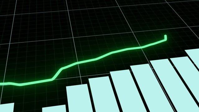 Stock chart going up. Share price animation. Investment concept.	
