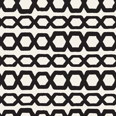 Fototapeta premium Vector seamless hand-painted pattern. Abstract decorative background with brush strokes. Monochrome hand-drawn texture.