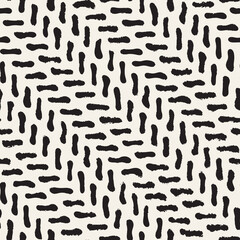 Vector seamless hand-painted pattern. Abstract decorative background with brush strokes. Monochrome hand-drawn texture.
