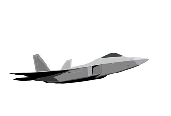 Fototapeta F-22 Raptor. Stealth fighter jet. Stylized drawing of a modern military aircraft. Vector image for prints, poster and illustrations. obraz