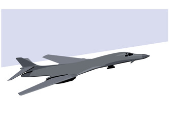Fototapeta na wymiar B-1B Lancer. Strategic bomber. Stylized drawing of a modern military aircraft. Vector image for prints, poster and illustrations.