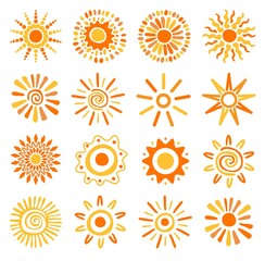 vector icons of suns