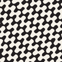 Vector seamless hand-painted pattern. Abstract decorative background with brush strokes. Monochrome hand-drawn texture.