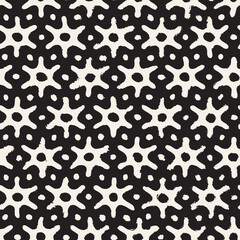 Vector seamless hand-painted pattern. Abstract decorative background with brush strokes. Monochrome hand-drawn texture.