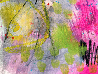 Detail of modern abstract mixed media art
