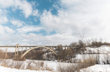 Podul Ilii Viaduct in Romania bridge beside mountain