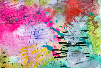 Detail of modern abstract mixed media art