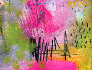 Detail of modern abstract mixed media art