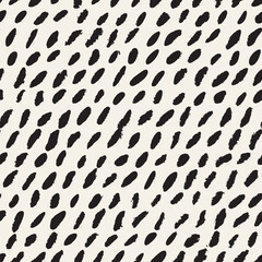Vector seamless hand-painted pattern. Abstract decorative background with brush strokes. Monochrome hand-drawn texture.
