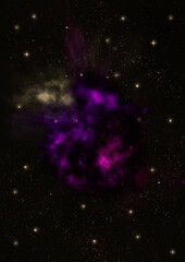 Star field in space and a nebulae