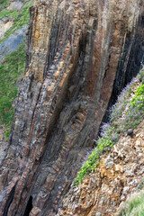 Vertical rock formation near Bude
