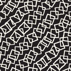 Vector seamless hand-painted pattern. Abstract decorative background with brush strokes. Monochrome hand-drawn texture.