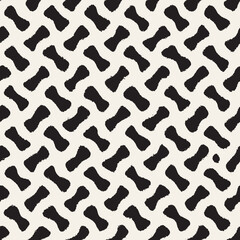 Vector seamless hand-painted pattern. Abstract decorative background with brush strokes. Monochrome hand-drawn texture.