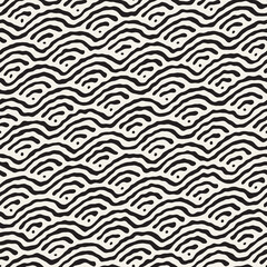 Vector seamless hand-painted pattern. Abstract decorative background with brush strokes. Monochrome hand-drawn texture.
