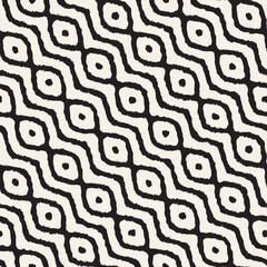Vector seamless hand-painted pattern. Abstract decorative background with brush strokes. Monochrome hand-drawn texture.