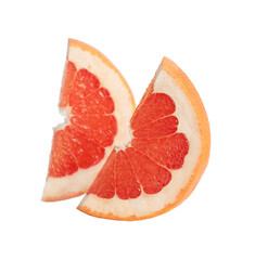 Two grapefruit slices isolated on white background.