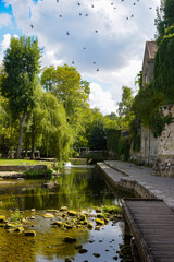 Fototapeta premium view on the medieval city of Moret sur Loing