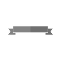 Banner ribbon grey flat vector icon