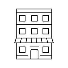 house with apartment building line icon vector illustration